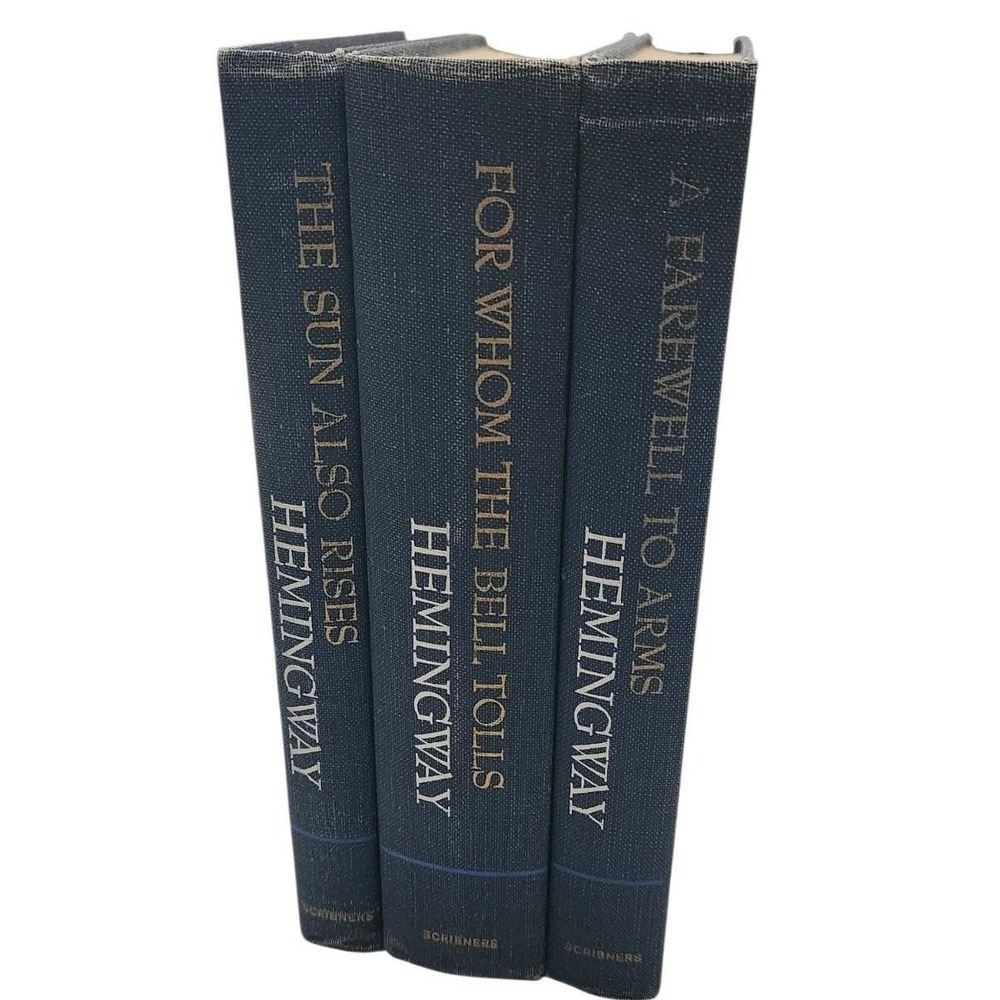 Ernest Hemingway 3 Book Set Scribner Navy Hardcover Sun Also Rises Farewell Arms